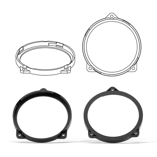 HELIX CFMK100 JLR.1 FlexMount CFMK100 - 4" 3D Printed Speaker Adapter | Pair