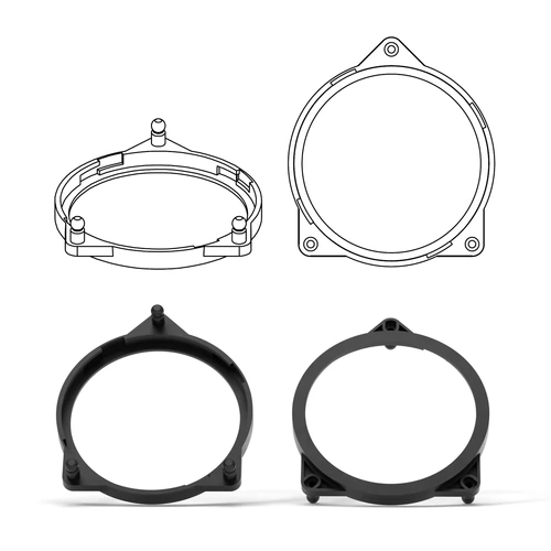 HELIX CFMK100MB.1 FlexMount CFMK100 - 4" 3D Printed Speaker Adapter | Pair