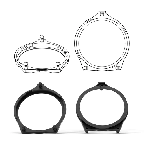 HELIX CFMK100 MB.3 FlexMount CFMK100 - 4" 3D Printed Speaker Adapter | Pair