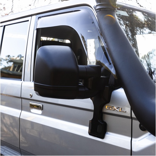 Clearview Towing Mirrors Next Gen, Pair, Power-Fold, Electric, Power Upgrade Kit, Black To Suit Toyota LandCruiser 70 Series Sep 2023 On