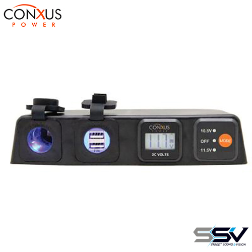 Conxus CX-BS4-CLUV-P Combo - Digital Volt Meter  LVD  Ciga  Twin USB prewired BLACK