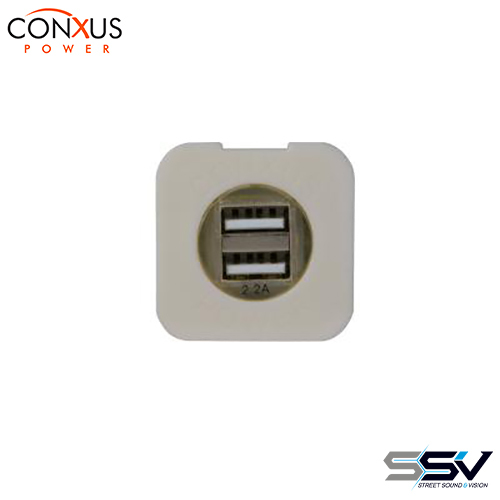 Conxus CX-WF1-U Flushmount plate 1-Twin USB WHITE with L.E.D.