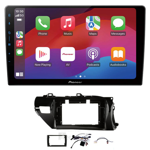 Pioneer DMH-AP6650BT 9" head unit & Aerpro AKTO4 to suit Toyota Hilux 2020+ with Factory Amplifier and 360 camera