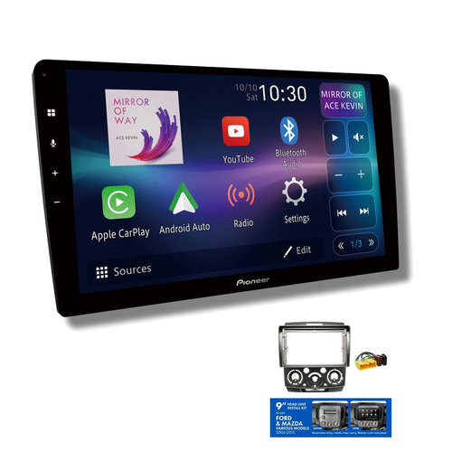 Pioneer DMH-AP6850BT 9" head unit & Aerpro AKFO1 Installation Kit to suit Ford ranger & Mazda bt-50 2006-2011