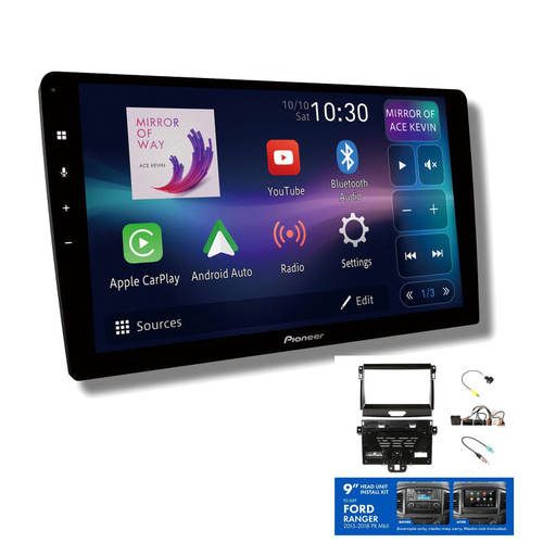 Pioneer DMH-AP6850BT 9" head unit & Aerpro AKFO3 Installation Kit to suit Ford ranger 2015-2018