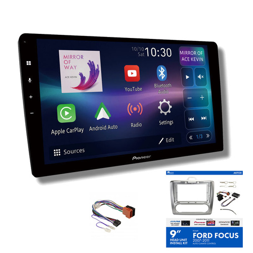 Pioneer DMH-AP6850BT 9" head unit & Aerpro AKFO8 Installation Kit to suit Ford focus 2007-2011