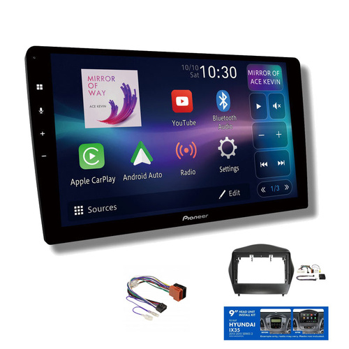 Pioneer DMH-AP6850BT 9" head unit & Aerpro AKHY21 Installation Kit to suit Hyundai ix35 2013-2015