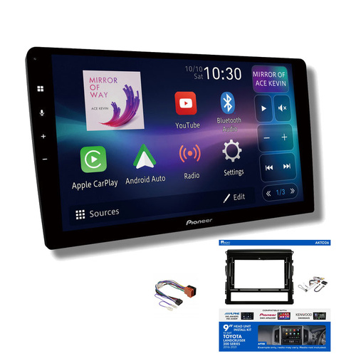 Pioneer DMH-AP6850BT 9" head unit & Aerpro AKTO26 Installation Kit to suit Toyota landcruiser 200