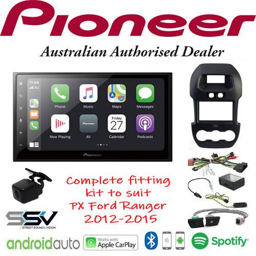 Pioneer DMHZ5350BT kit to suit PX Ford Ranger with Reverse Camera RCAMAVIC  FP8083KC