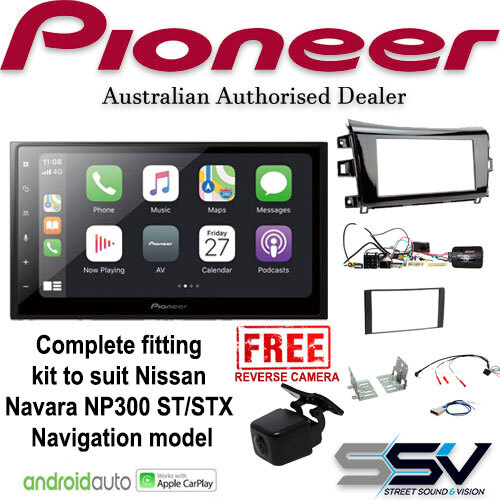 Pioneer DMHZ5350BT kit to suit Nissan Navara NP300 ST/STX gloss black Navigation models