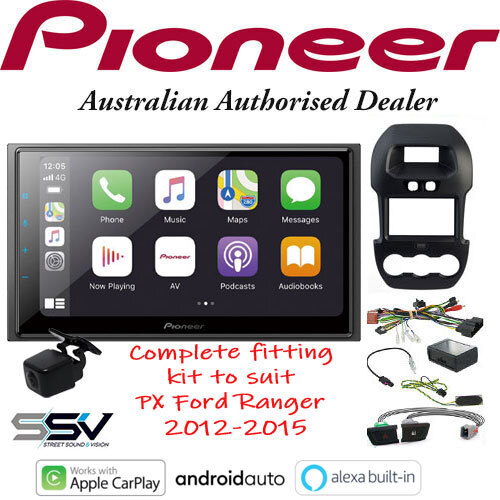 Pioneer DMHZ6350BT kit to suit PX Ford Ranger with Reverse Camera RCAMAVIC FP8083KC