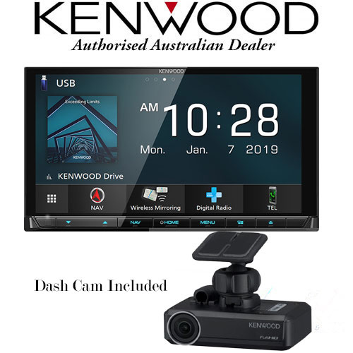 Kenwood DNX9190DABS AV Navigation with 6.8 inch High Definition Display with DASH CAMERA