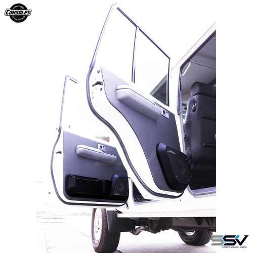 PREMIUM Front & Rear Speaker Door Pods to suit 79 Dual Cab + 76 Wagon Black Colour
