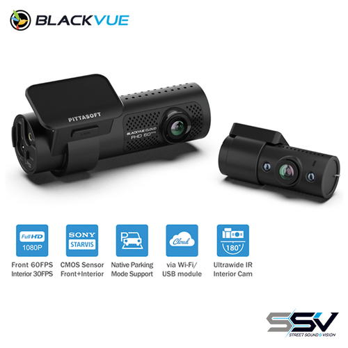 BlackVue DR770X-2CH-IR-128 Dual Channel Dash Cam Full HD 1080P 60fps + Full HD 1080P 30fps with Sony STARVIS Sensors