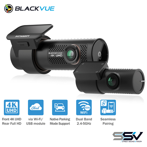 BlackVue DR970X-2CH-64 Dual Channel Dash Cam with 4K UHD (Front) + Full HD (Rear) CMOS Sensor Built-in Voltage Monito