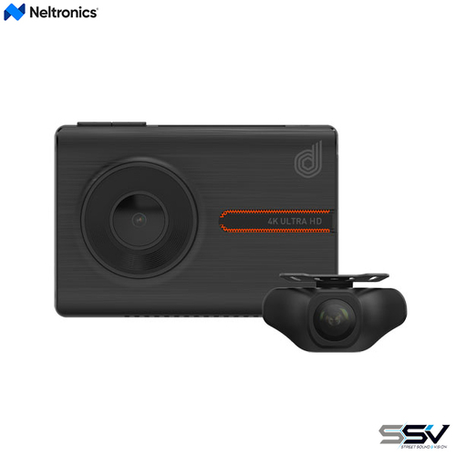 Neltronics DSH-1252 3? OLED Touch Screen 4K Dual Camera Dash Cam with GPS & WiFi 