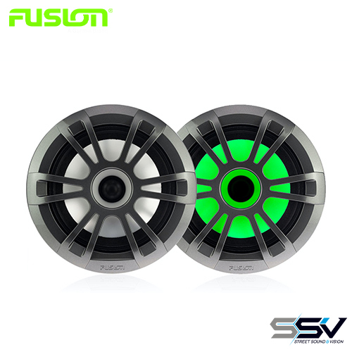 Fusion EL-FL651SPG  EL Series 6.5" 80 Watt Full Range Shallow Mount Marine Speakers with RGB LEDs