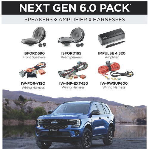Focal Amplifier & Speakers To Suit Ford Everest Next Gen 6.0 Pack