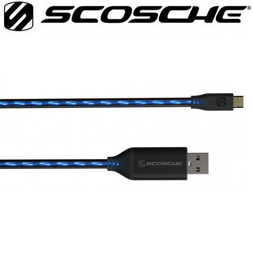 Scosche StrikeLine Flo - Charge & Sync Cable w/Flowing Charge LED for Micro USB Devices