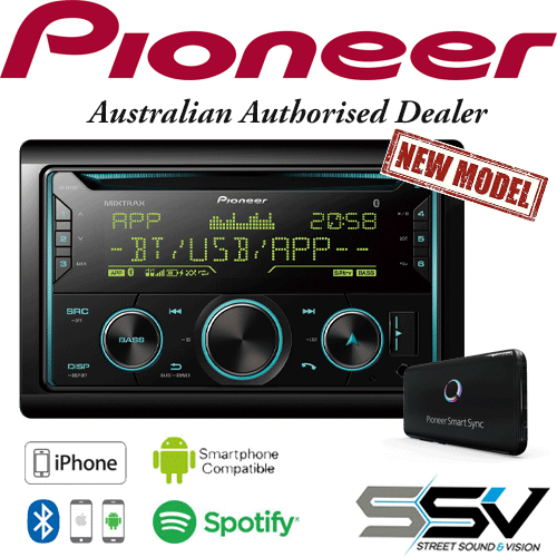 Pioneer FH-S725BT Car Stereo with Dual Bluetooth, Spotify, USB/AUX & Advanced Smartphone Connectivity.