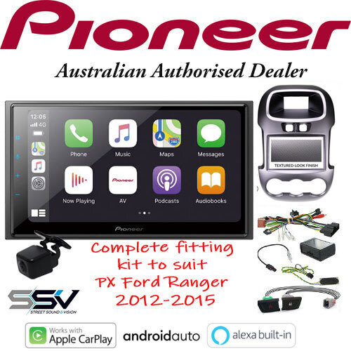 Pioneer DMHZ6350BT kit to suit PX Ford Ranger with Reverse Camera RCAMAVIC FP8083KT