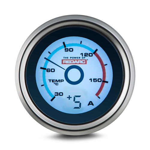 REDARC G52-TA Single Temperature 52mm Gauge with Optional Current Display