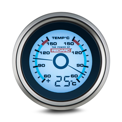 REDARC G52-TTT Dual Temperature 52mm Gauge with Optional Temperature Display