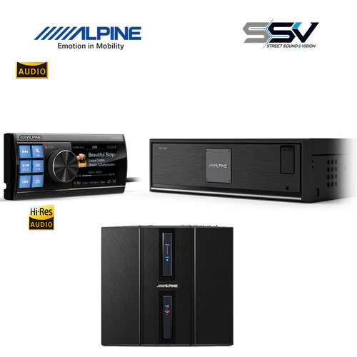 Alpine HDS-990 Hi-Res Audio Media Player pack with  HDP-D90 Amplifier
