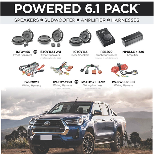 Focal Amplifier & Speakers To Suit Toyota Hilux 6.1 Pack