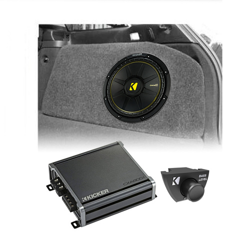 Kicker 12" 800W Subwoofer & Amplifier Bundle To Suit Holden VE VF Sportswagon 2006–2017 Driver Side 12″ Fibreglass
