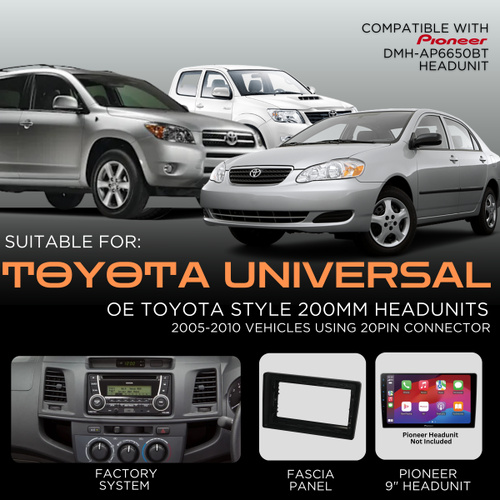Pioneer Head Unit Replacement kit to suit Select TOYOTA's 2005-2012