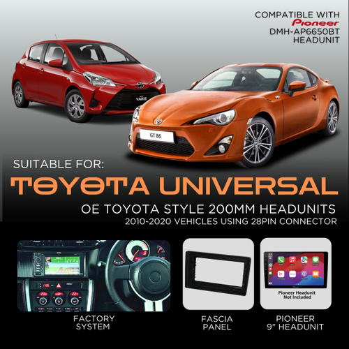 Pioneer Head Unit Replacement kit to suit Select TOYOTA's 2010-2020