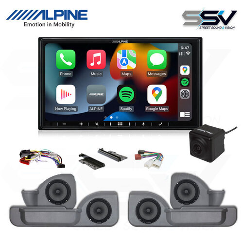 Alpine ILX-407A & R2-S65 Speakers with front door pods to suit 76-79 Series Landcruiser