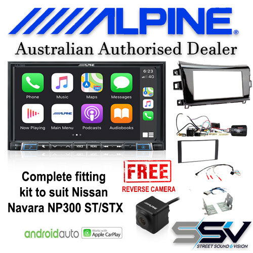 Alpine ILX-702D kit to suit Nissan Navara NP300 ST/STX gloss black Navigation models