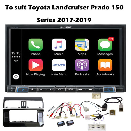 Alpine ILX-702D 7 inch DAB+ Receiver Audio upgrade to suit Toyota Landcruiser Prado 150 Series 2017-2019