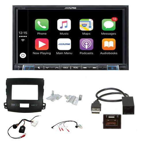Alpine ILX-702D Complete fitting kit to suit Mitsubishi Outlander 2010-2013 Apple CarPlay / Android Auto 7 inch DAB+ Receiver