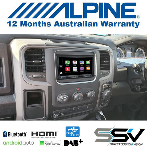 Alpine ILX-702D Apple CarPlay / Android Auto 7 inch DAB+ Receiver kit to suit Dodge Ram 2013-2019