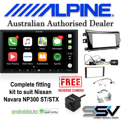 Alpine iLX-W650E kit to suit Nissan Navara NP300 ST/STX gloss black Navigation model