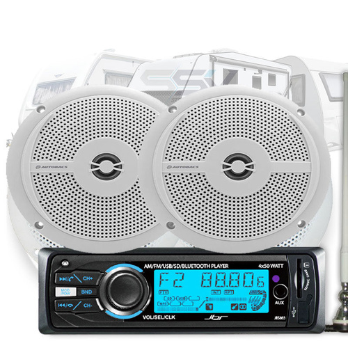 Caravan Stereo System With Bluetooth Head Unit, 6" Speakers & AM/FM Antenna