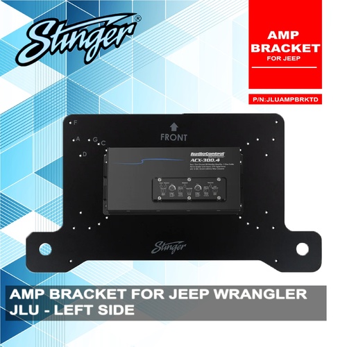 PAC JLUAMPBRKTD Under Seat Amplifier Bracket - Driver Side To Suit Jeep Wrangler JLU (4 Door) 2018-2022