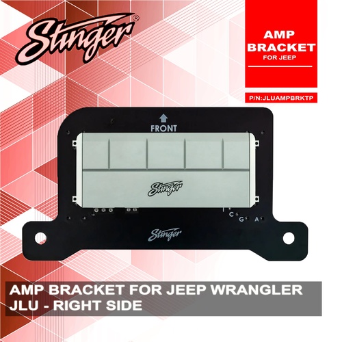 PAC JLUAMPBRKTP Under Seat Amplifier Bracket - Passenger Side To Suit Jeep Wrangler JLU (4 Door) 2018-2022