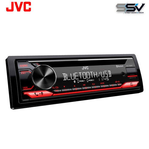 JVC KD-T752BT 1-DIN In-Dash CD/USB/MP3/Bluetooth Receiver Remote App Compatible