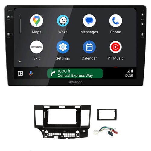 Kenwood DMX80AXS 9" Wireless CarPlay Android Auto Head Unit with install kit to suit Mitsubishi lancer 2007-2013
