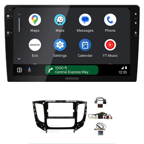 Kenwood DMX80AXS 9" Wireless CarPlay Android Auto Head Unit with install kit to suit Mitsubishi triton 2016-2018