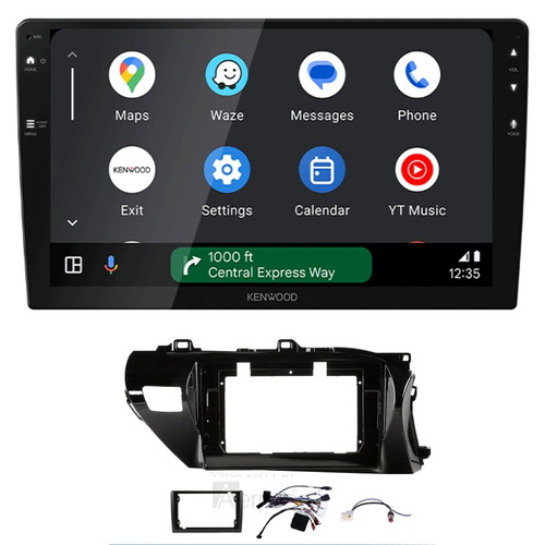 Kenwood DMX80AXS 9" Wireless CarPlay Android Auto Head Unit with install kit to suit Toyota Hilux 2020+ with Factory Amplifier and 360 camera