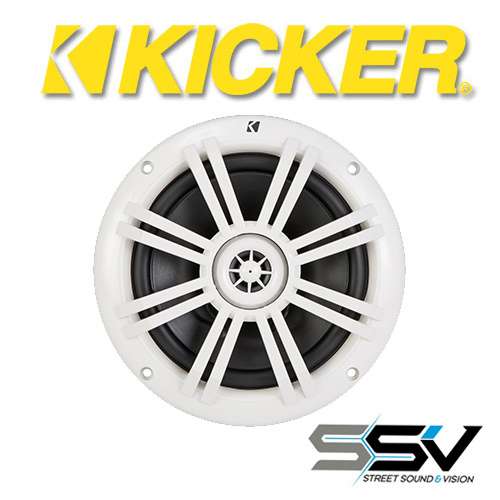 Kicker KM604W Marine KM 6.5" 4Ω Coaxial Speakers - White | 41KM604W