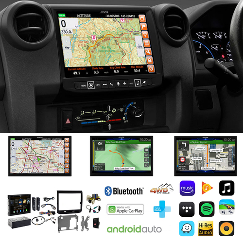 Alpine LC70-X902D 9″ Navigation To Suit Toyota LandCrusier 70 Series With Hema Maps