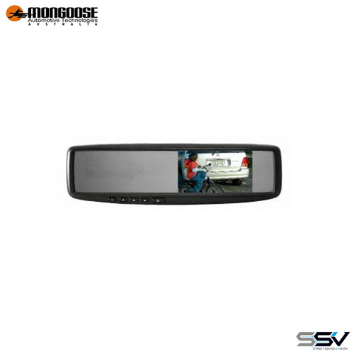 Mongoose LCD43M 4.3" Clip-on |Clips over existing interior mirror
