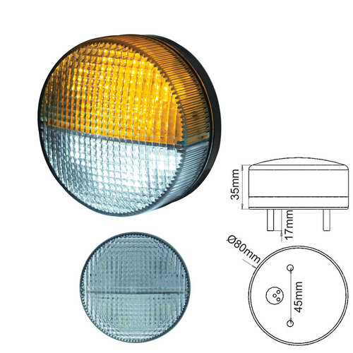 ROUND BULLBAR LED PARKER / INDICATOR REPLACEMENT LAMP SUITS OE ALLOY BULLBAR FOR PRADO 120 AND HILUX N70 / KUN26