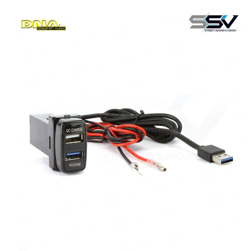 USB3.0 + QC3.0 USB 12VDC Fast Charger To Suit Large Switch Socket In Mitsubishi Vehicles